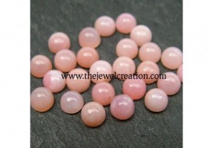 10 Pieces 4mm Natural Pink Opal Smooth Round Cabochon