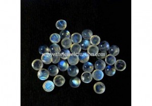 10 Pieces 4mm Natural Rainbow Moonstone Round Cabochon